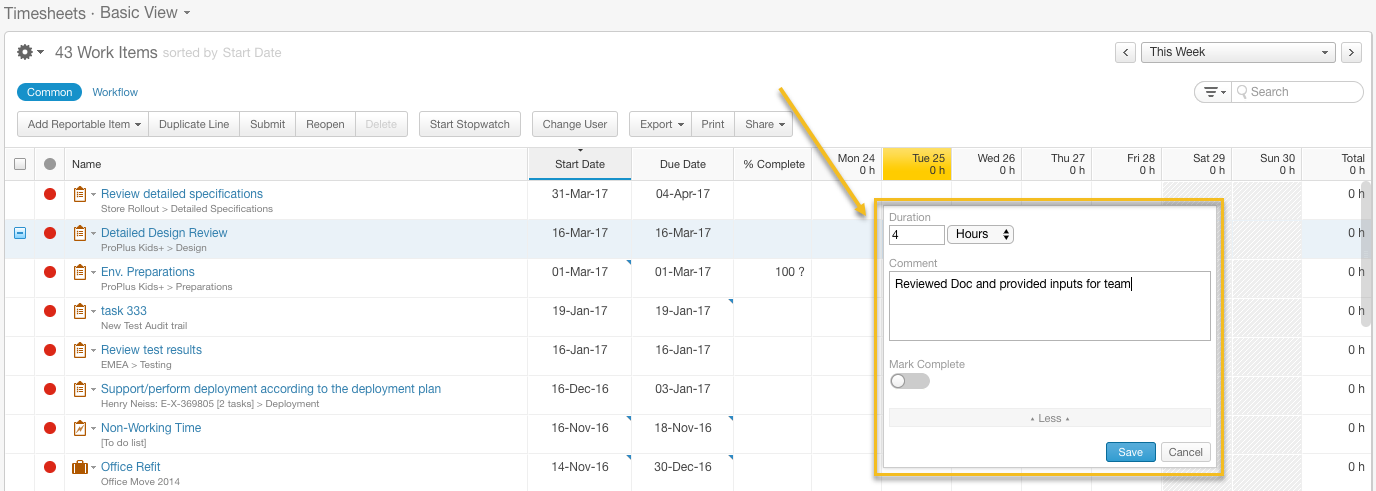 Timesheets Module